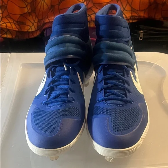 Nike Alpha Huarache elite 2 pro mid Blue baseball Cleats - Picture 3 of 6